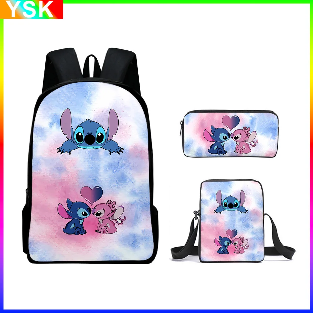 3 pz-set MINISO Disney nuovo completamente stampato Cartoon Stitch animazione borsa da scuola zaino borsa a tracolla borsa a penna zaino borsa da esterno