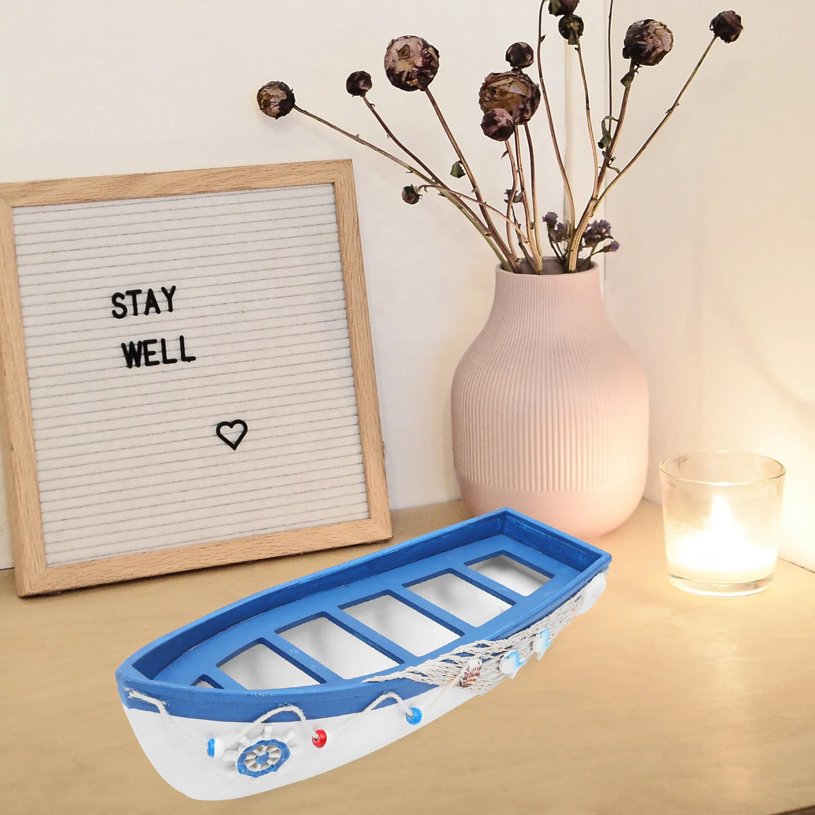 

Large Nautical Wooden Ship Decorative Boat Statue Beach Nautical Theme Wooden Sailboat Ornament Wood Boat Ornament Home Office