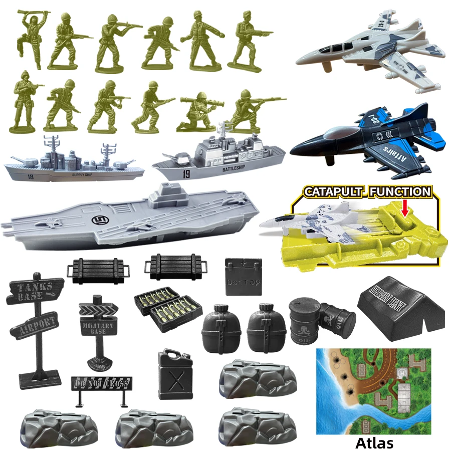 Aircraft Carrier Formation Fighter Set Soldier Model Various Combat Props Comes with a Map Children's Warship Toy Boy