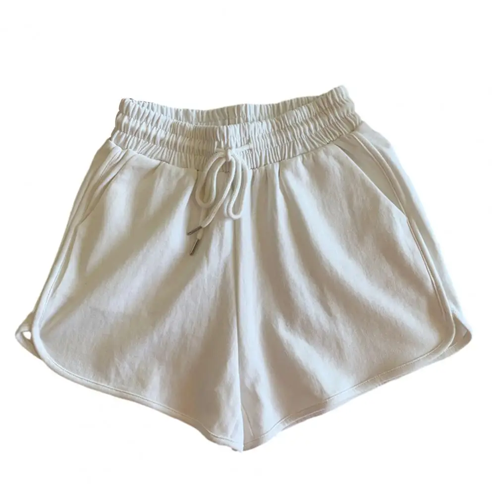 Sommer-Sport-Shorts für Damen, hohe Taille, atmungsaktiv, weites Bein, Hotpants mit Taschen für lässige aktive Kleidung