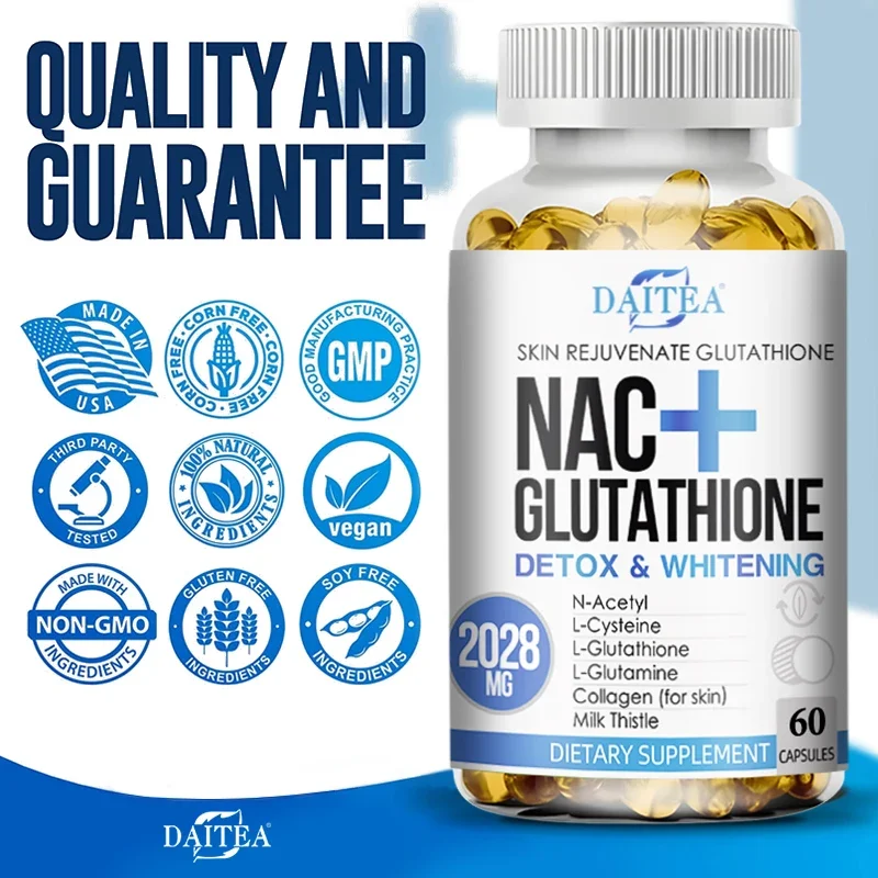 NAC Supplement L-Glutathione Supports beautiful skin, healthy complexion, antioxidants, immunity, and overall health