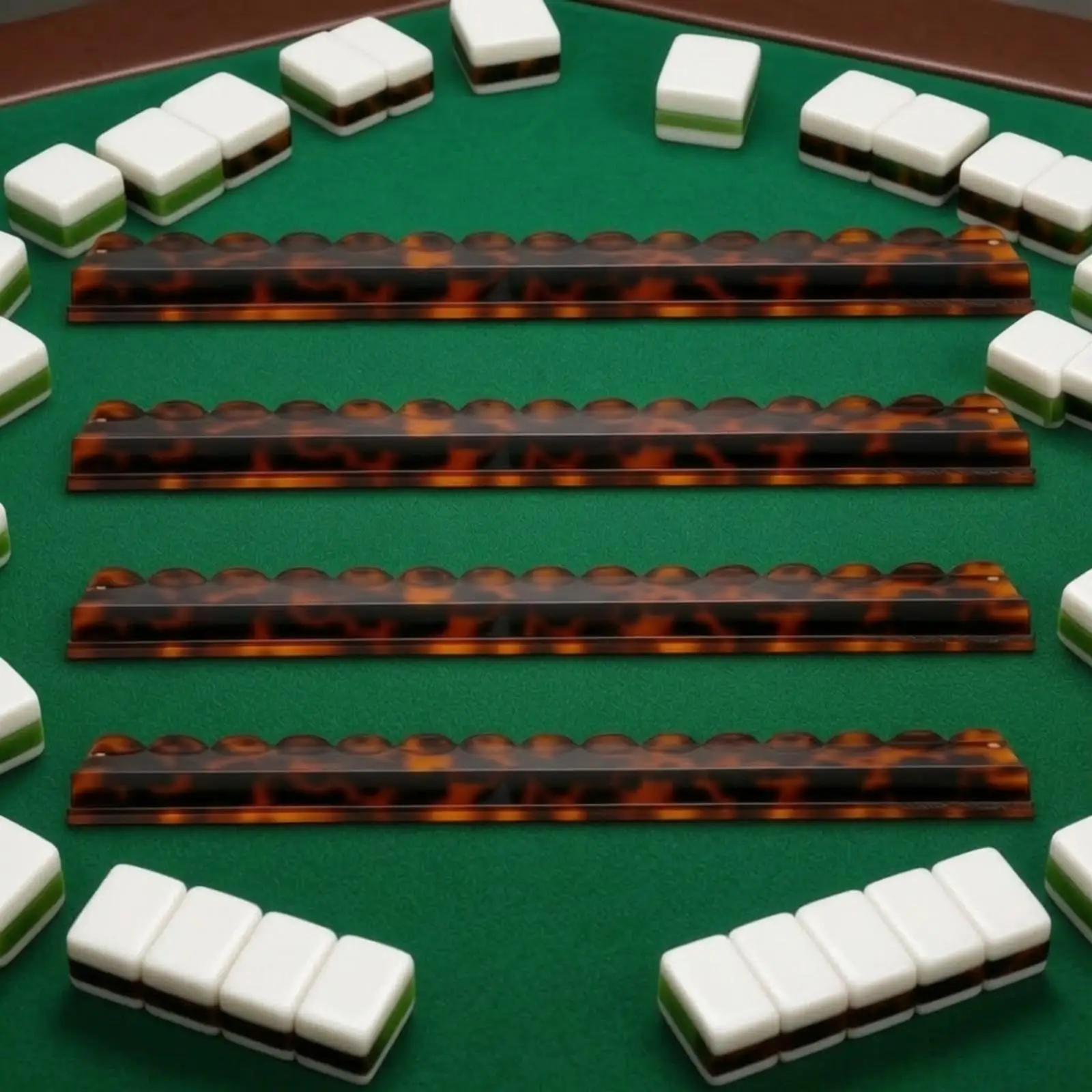 4 Pieces U-Shaped Wavy Mahjong Tile Rack Scratch-Resistant Acrylic Mahjong Rack Game Accessory Decorative Universal Fit
