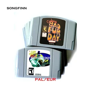 خرطوشة ألعاب فيديو لوحدة التحكم 64 بت ، Clay Fighter ، Golden Eye Party ، Conkers Bomberman Conker ، إصدار Bad Fur Day ، إصدار EUR PAL 6 المبيعات الرئيسية Nintendo 64 Housing - No6