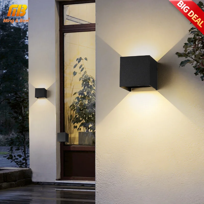IP65 Waterproof Outdoor Wall Sconce LED Lights Home Indoor Decoration Night Lights Square Bedroom Living Room Kitchen Garden