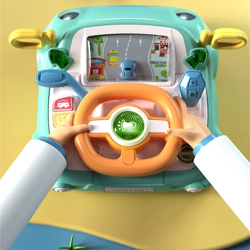 F19F Kids Learning Driving Toy Steering Wheel Pretend Play for Children Toddler