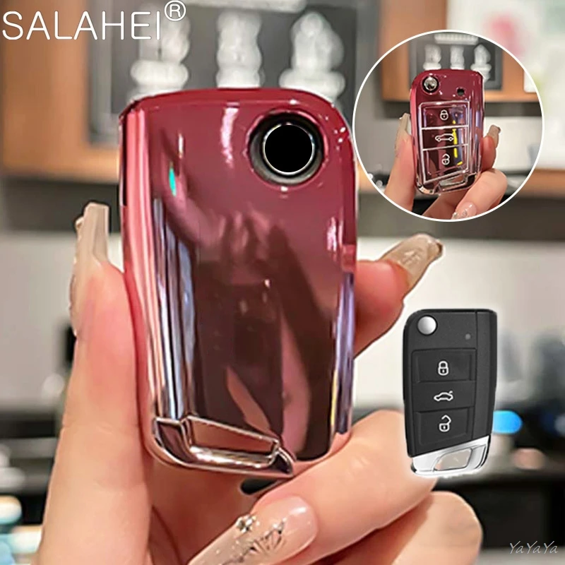 Car Key Case TPU Protect Shell For Volkswagen Golf MK5 MK6 MK7 Passat Jetta Sagitar Tiguan Polo Bora Lavida Skoda Octavia Superb