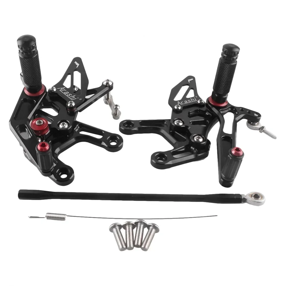 

For Kawasaki ZX10R 2015 1Pair CNC Aluminum Motorcycle Adjustable Rearset Foot Pegs ZX-10R Black