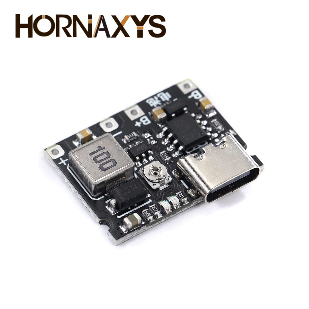 10pcs Lithium Li-ion 18650 3.7V 4.2V Battery Charger Board DC-DC Step Up Boost Module USB Type-C 2A Lithium Battery Fast Charge