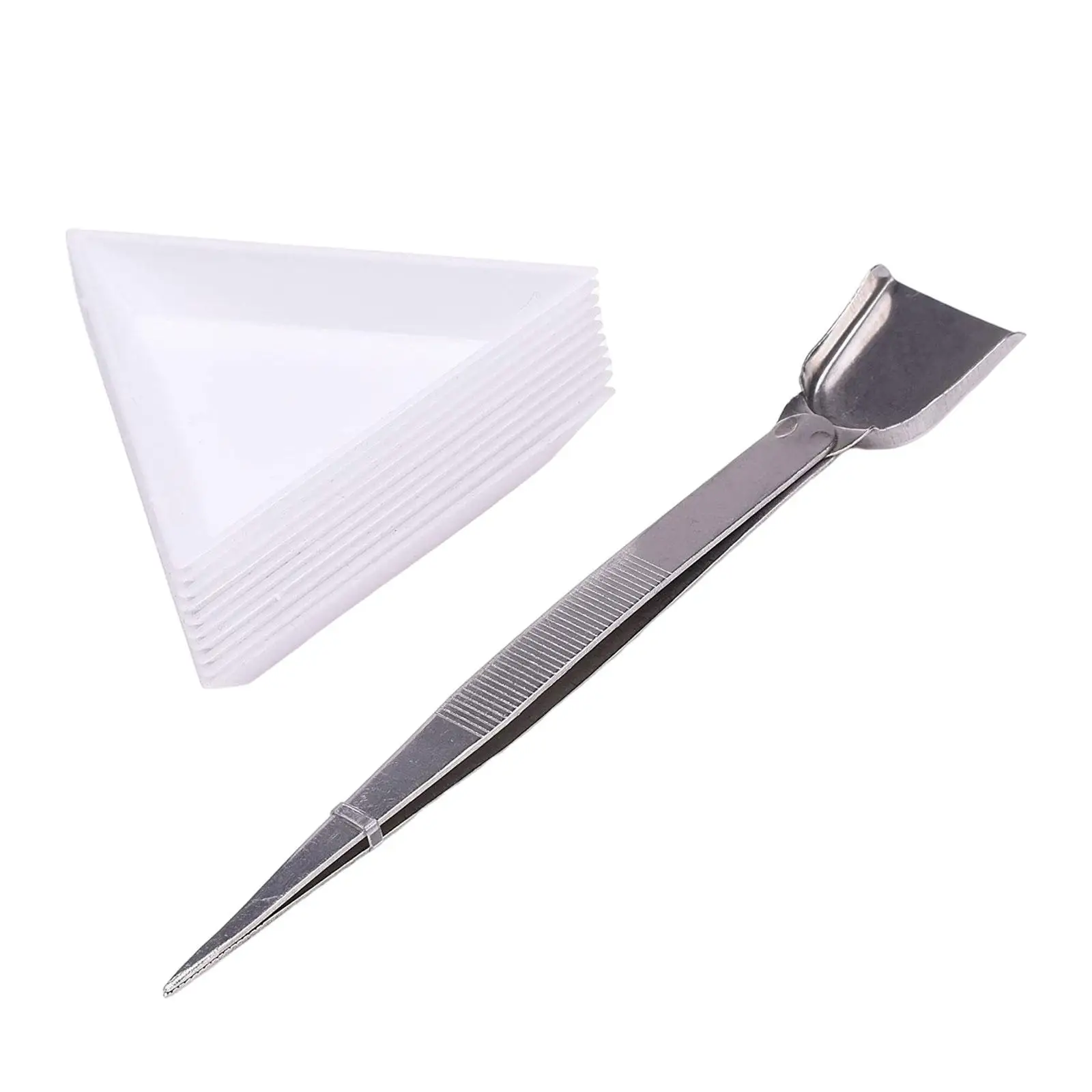 Triangle Bead Sorting Trays Handy Tweezer with Containers for Nail Art