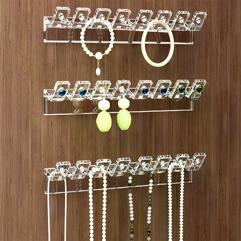 3/6Pcs Self-Adhesive Necklace Organizer, Space-Saving Multi-Functional Jewelry Organizer, Necklace Holder Wall Mounted