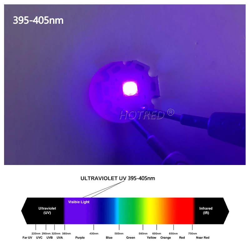 UV Purple LED 10W XMLL 5050-T6L2 SMD High Power 4Chips 3-3.7V 365nm 370nm 395nm 405nm For UV curing Medical Nail Dryer Currency