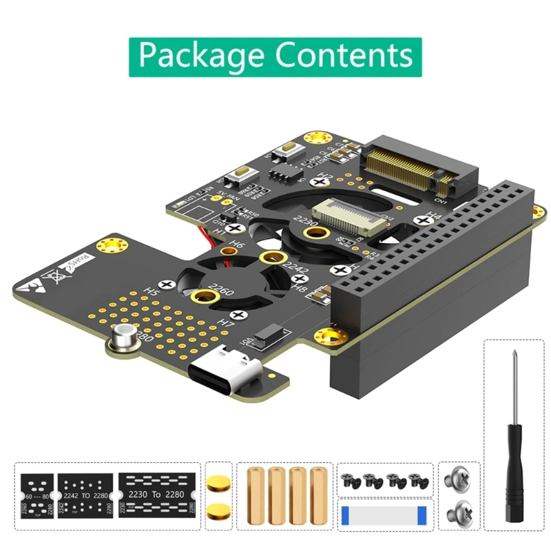 NVMe to PCIe Adapter Double Fan Cooling Radiator mKey 2230 2242 2260 2280 SSD Easy Installation Faster Data Transfer Dropship