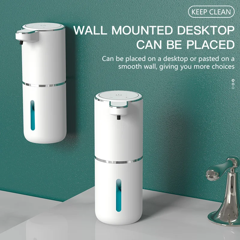Automatic sensor soap dispenser, foam hand washing device, portable soap bottle, 380ml soap distribution device, in bathroom