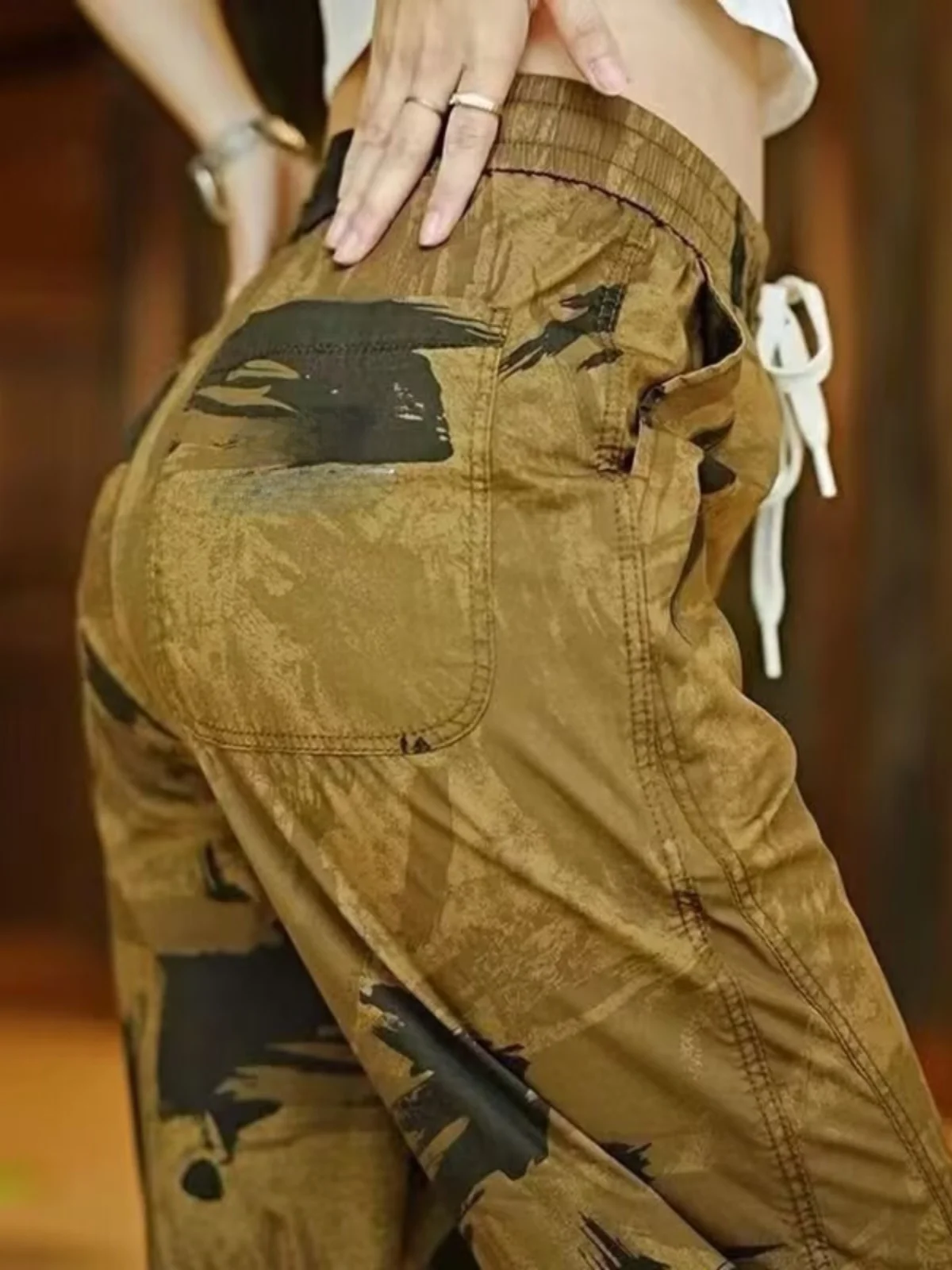 Elastic Camouflage Work Trousers Men's Thin Straight Leg Large Size Workwear Long Pants Construction Site Wear Resistant Labo...
