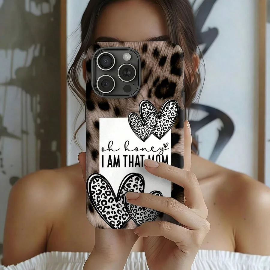 

Leopard Print Sweetheart Mommy Pattern Stylish And It's Compatible With IPhone 17/X/12/13/14/15/16 Series Phones, Including