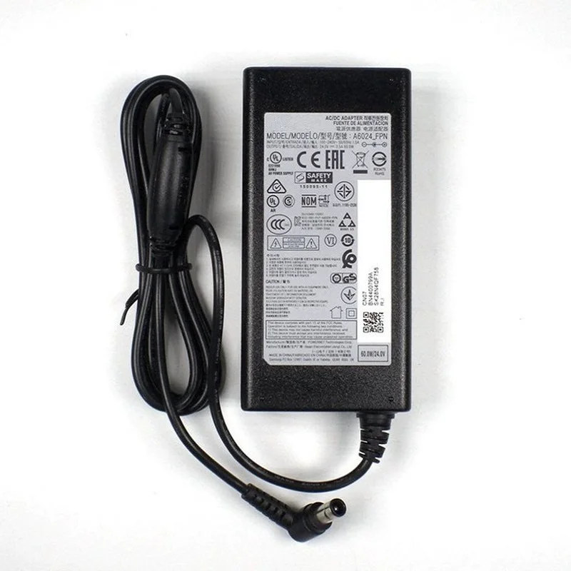 

60W Genuine AC Adapter Charger for Samsung Soundbar A6024_ FPN 24V 2.5A 1.66A HW-F751 HW-M450/X HW-J250 KM57C HW-Q60R HW-Q60R/XS