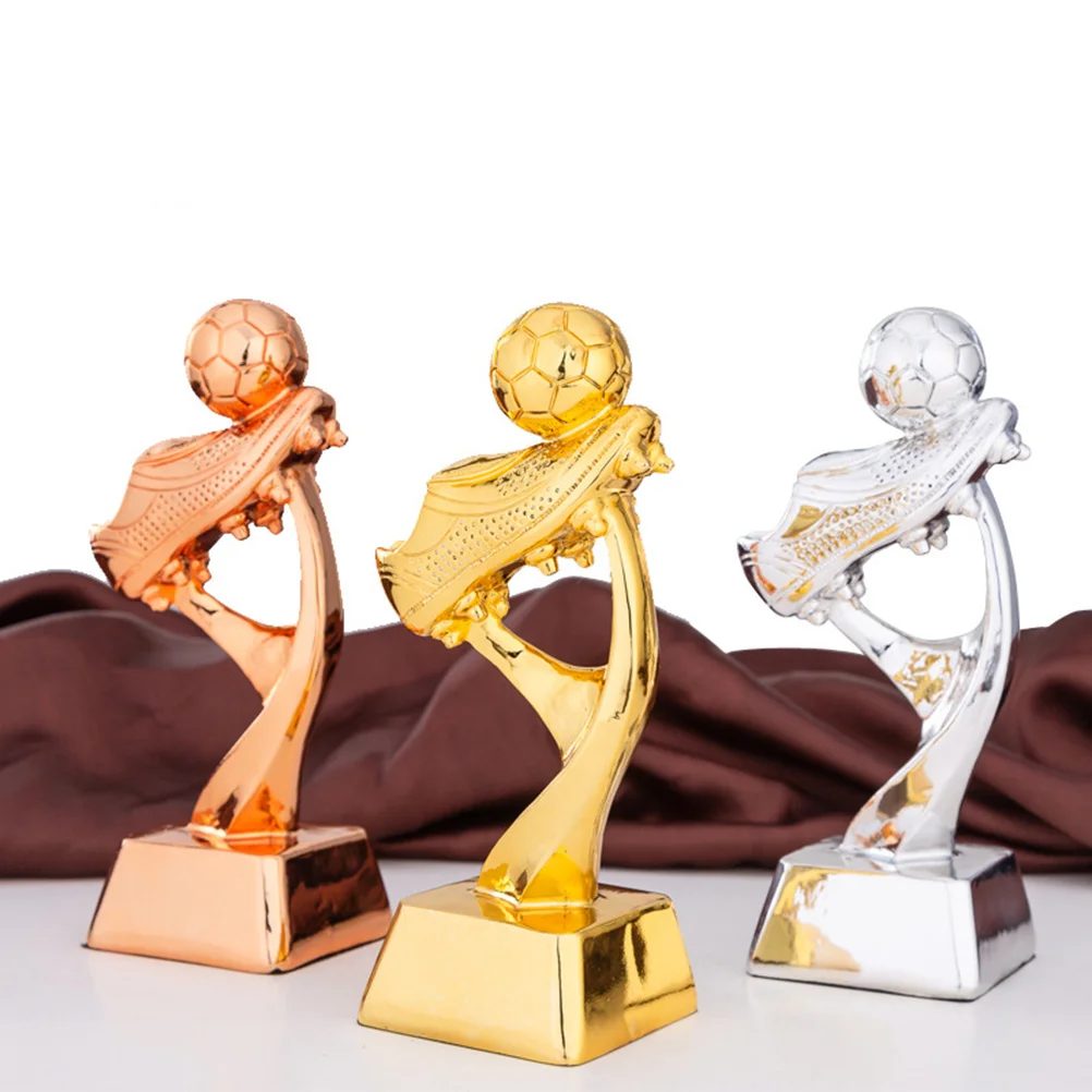 

Mini Silver Resin Football Award Trophy for School Kindergarten Soccer Match Durable Plastic Winner Prize