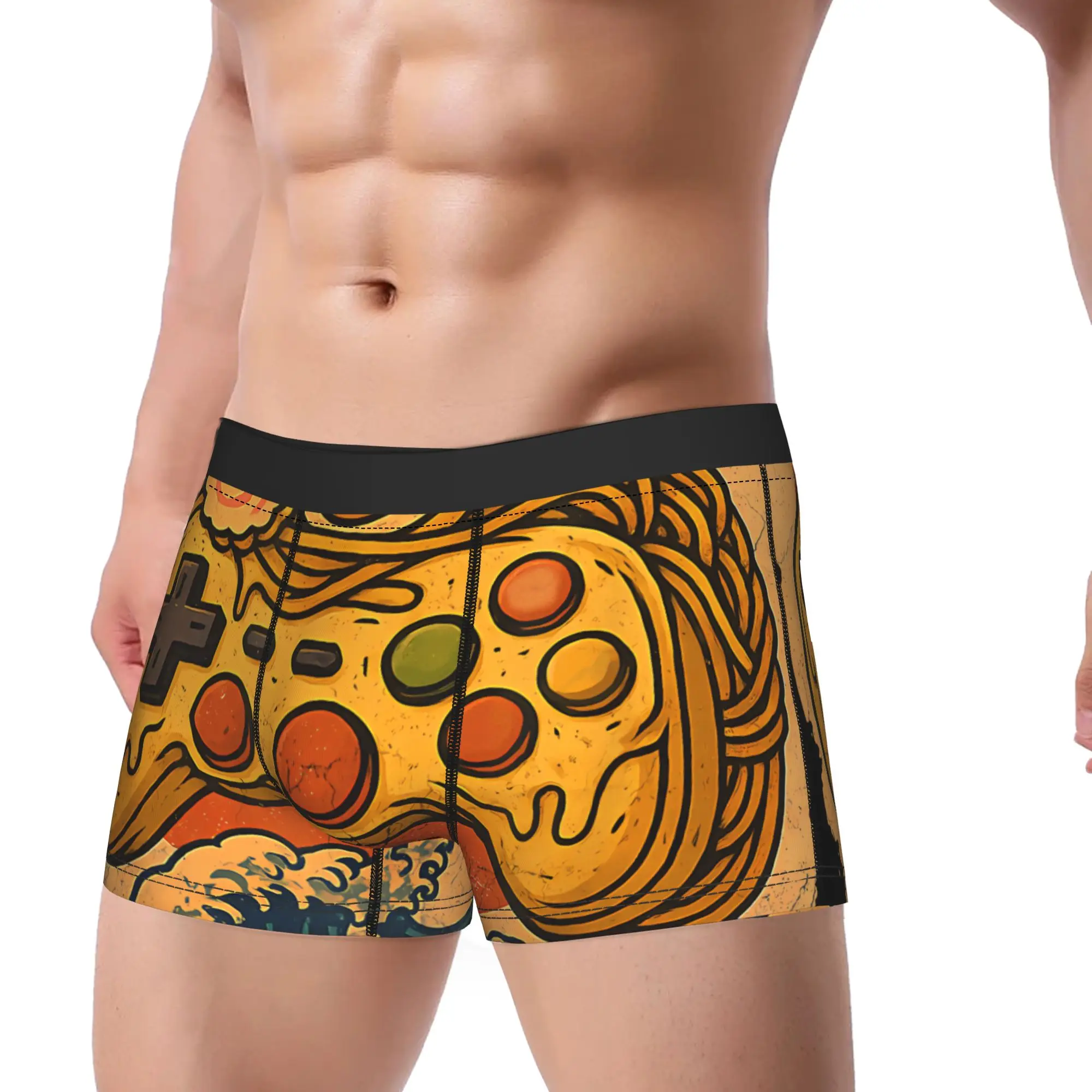 

Japanese Gamer Ramen Video Art Boxer Brief Underwear Quality Male Breathable Boxershorts Design Plus Size Underpants
