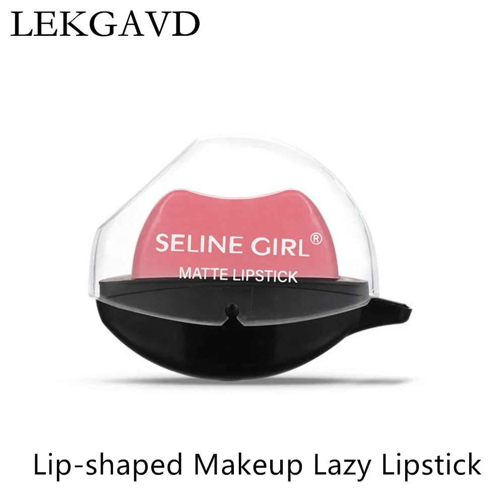 

New Lip-shaped Lipstick Makeup Lazy Lipstick Velvet Matte Moisturizing Lip Gloss Waterproof Long Lasting Non-stick Cup Lip Tint