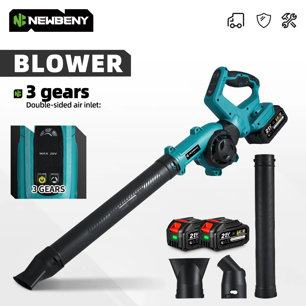 Souffleur d'air électrique NEWBENY 3 vitesses 270 °   Outil de nettoyage de jardin rotatif pour feuilles, neige et poussière, compatible avec batterie Makita