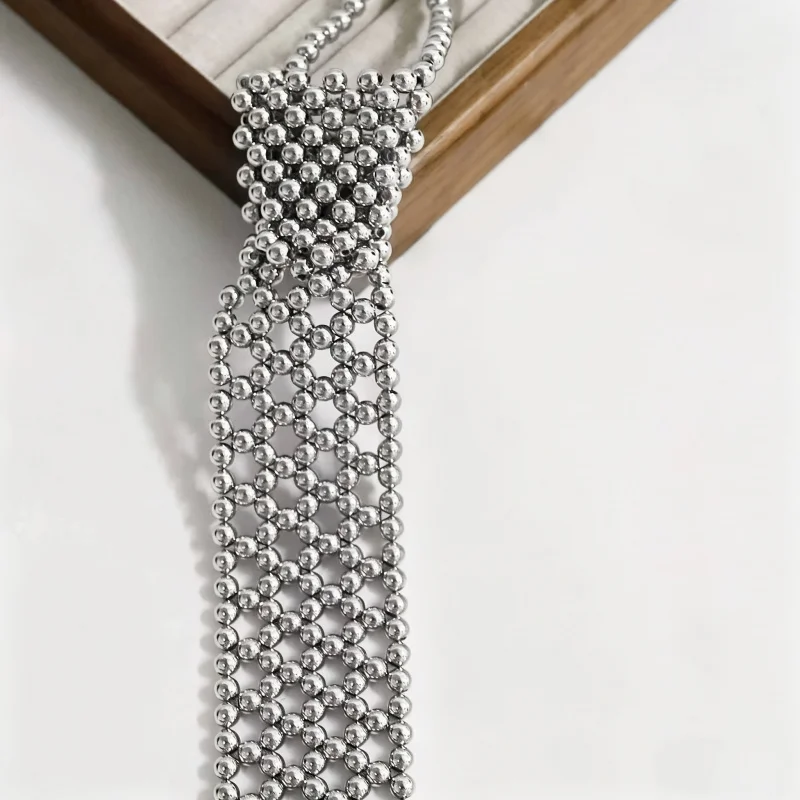 Fashionable Imitation Pearl Tie Necklace Niche High-End Accessories Versatile Style For Everyday Parties view 6