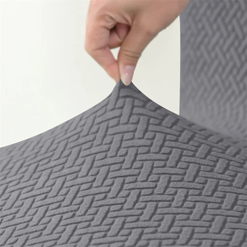 1/4 Stück Jacquard gebogene Stuhlhussen Stretch Esszimmerstuhl Schonbezug einfarbig armloser Sitzbezug für Hotel Büro Hotel Bankett – Detail 12