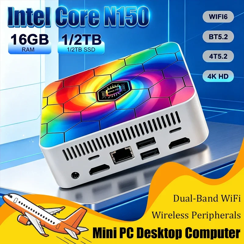 High‑Performance Mini Form Factor Desktop PC Core N150 16GB RAM 1TB/2TB SSD WiFi6 BT5.2 Slim Computer for Office & Daily Use