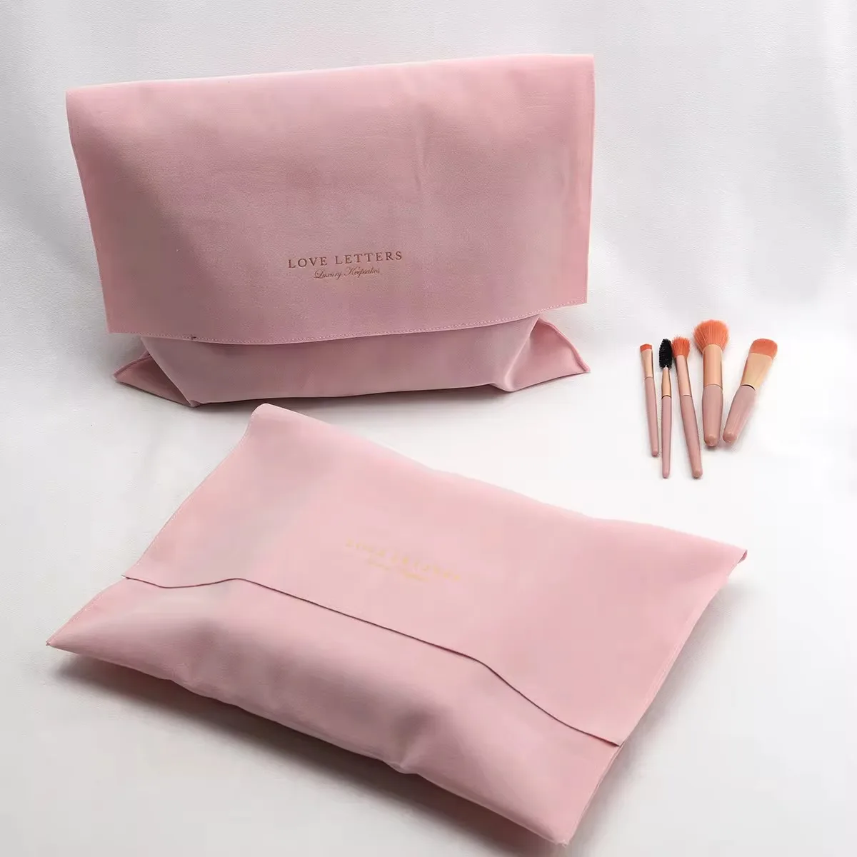 Custom Logo Printing Luxury Velvet Envelope  Pouch For Cosmetics Perfume Storage Velvet Envelope Bags