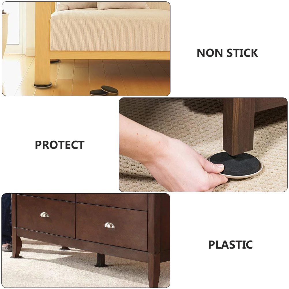 

16 pcs Furniture Glides Plastic Slider Pads For Heavy Furniture Moving Reusable Floor Protection Sliders Tables Sofas Beds