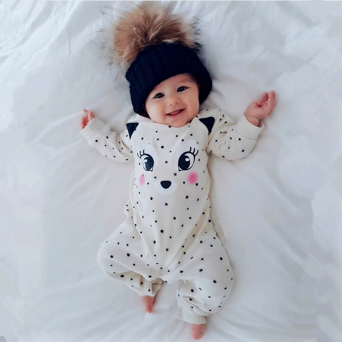 

Spring Autumn Newborn Infant Baby Girl Long Sleeve Romper Jumpsuit Onesie Clothes Cute Fox Printed One Piece Clothing for 0-18M