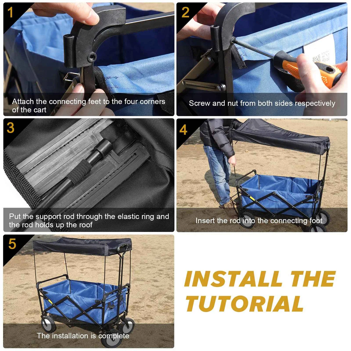 Навес для тента для садовой униформы, навес от солнца, аксессуары для тележки, оборудование для кемпинга и пикника на открытом воздухе