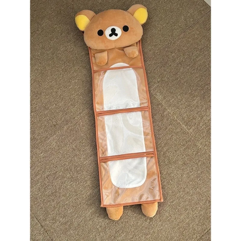 Kawaii Rilakkuma Wall Hanging Organizer Bear Shape Door Storage Pouch With Pockets For Bedroom Bathroom Sundries Gifts Decor
