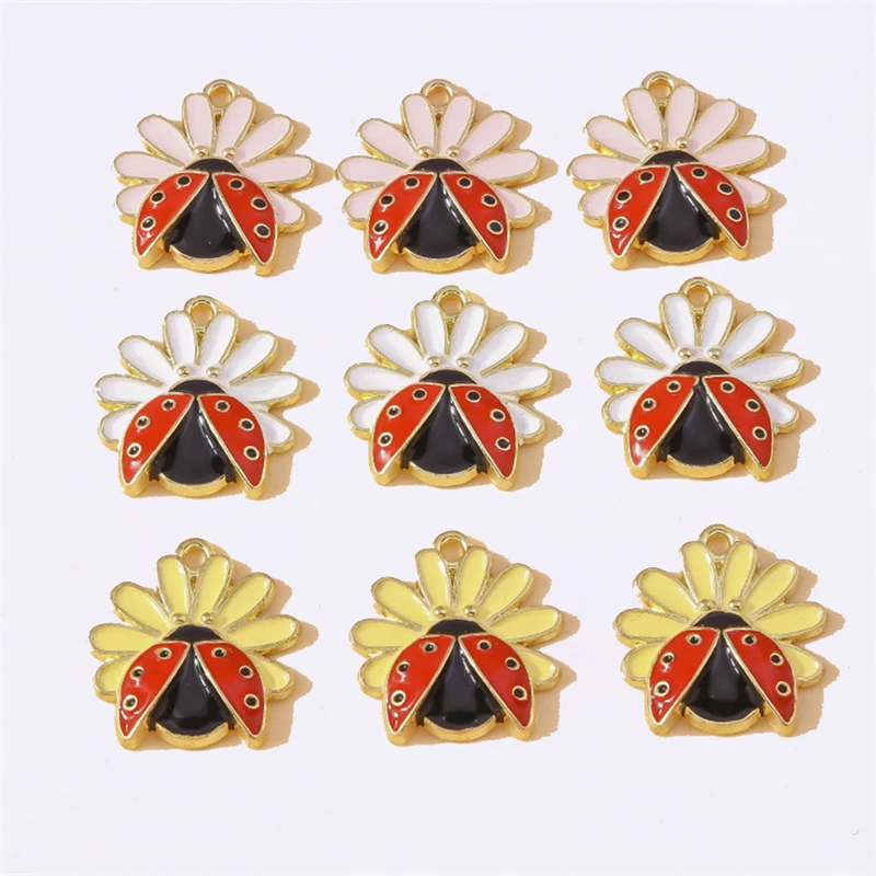 

Duarte 20Pcs/Lot Cartoon Enamel Insect Beetle Charms for Making Earrings Pendants Necklaces Bracelets DIY Craft Jewelry Findings