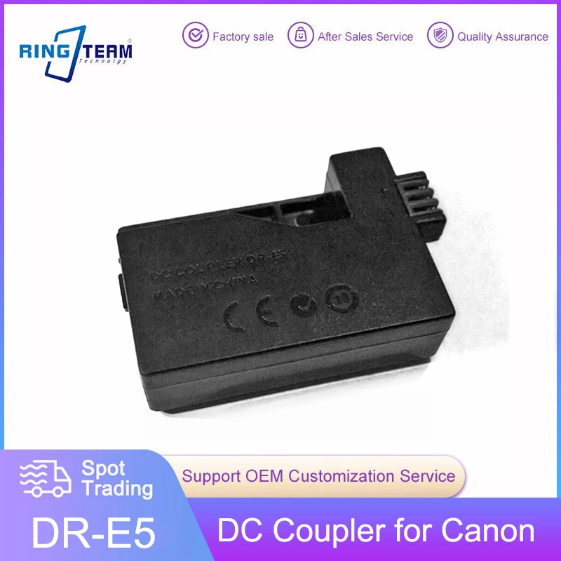 DR-E5 DC Coupler LP-E5 Dummy Battery For Canon Digital Cameras Kiss F X2 X3 T1i EOS XSi XS 450D 500D 1000D