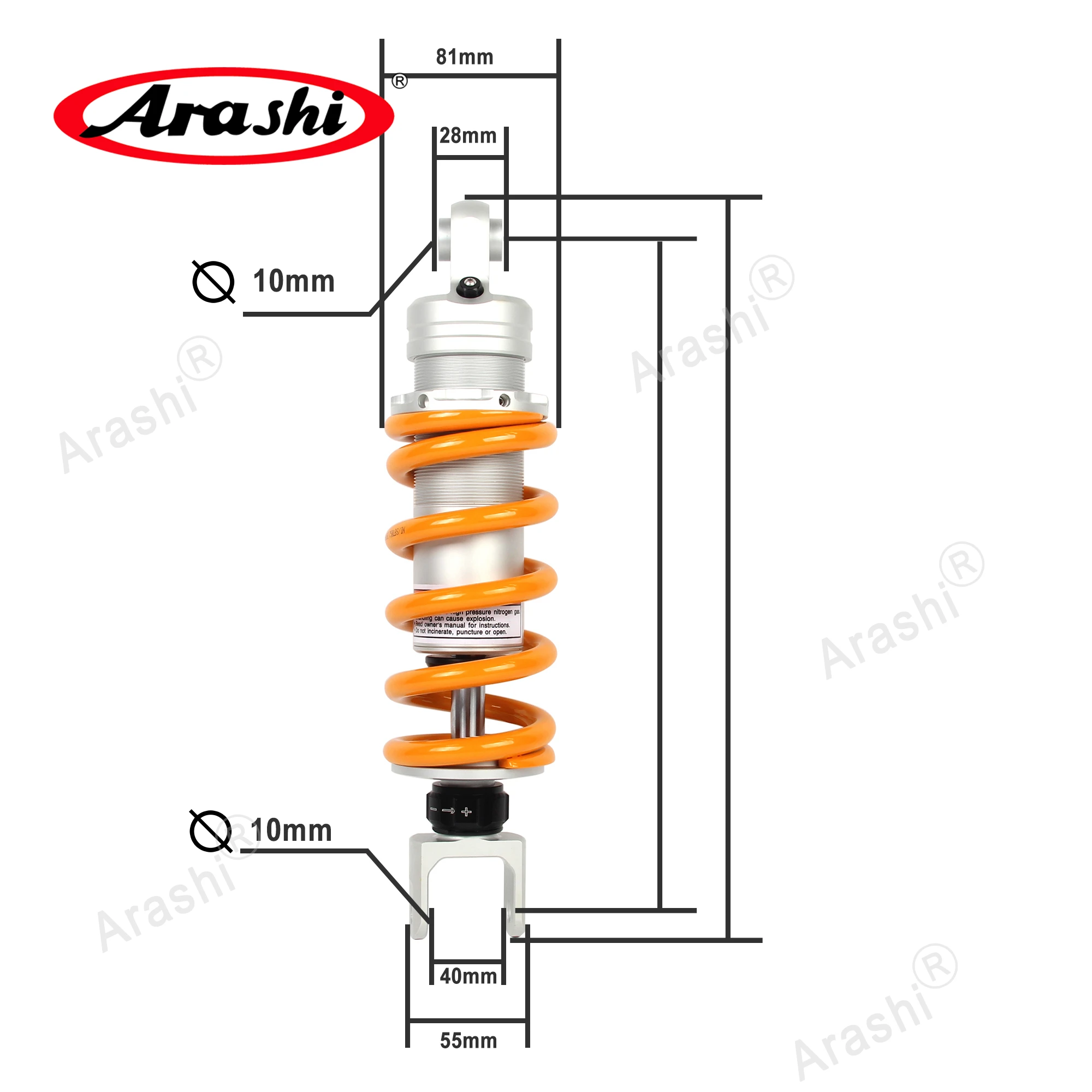 Arashi 305mm / 315mm Air Rear Suspension For HONDA CB500X CB 500 X 2017 - 2023 / CB500F 2017-2021 Adjustable Shock Absorber