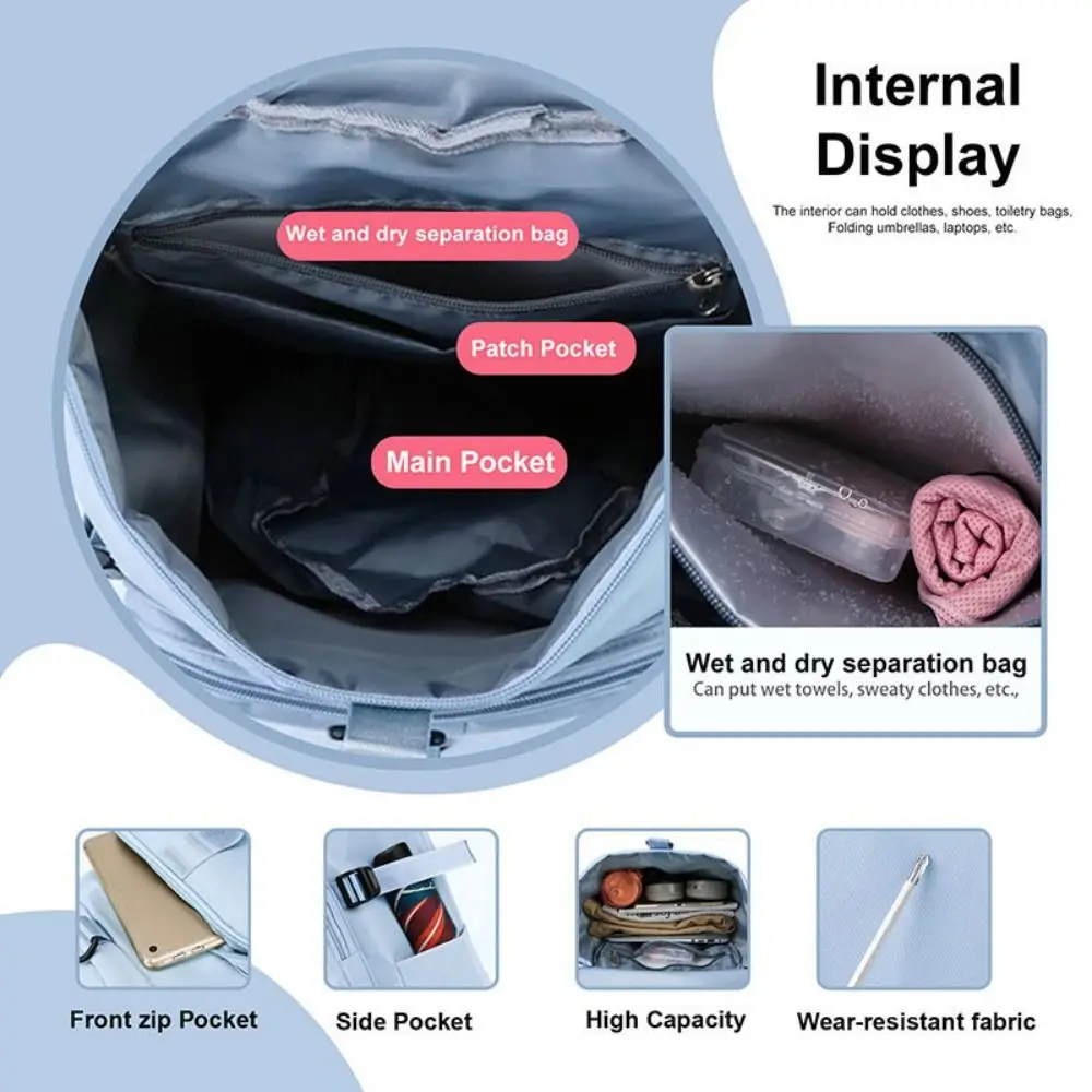 

Новая дорожная спортивная сумка большой вместимости с карманом для обуви, водонепроницаемая сумка для багажа, оксфордская сумка-тоут, рюкзак для ручной клади