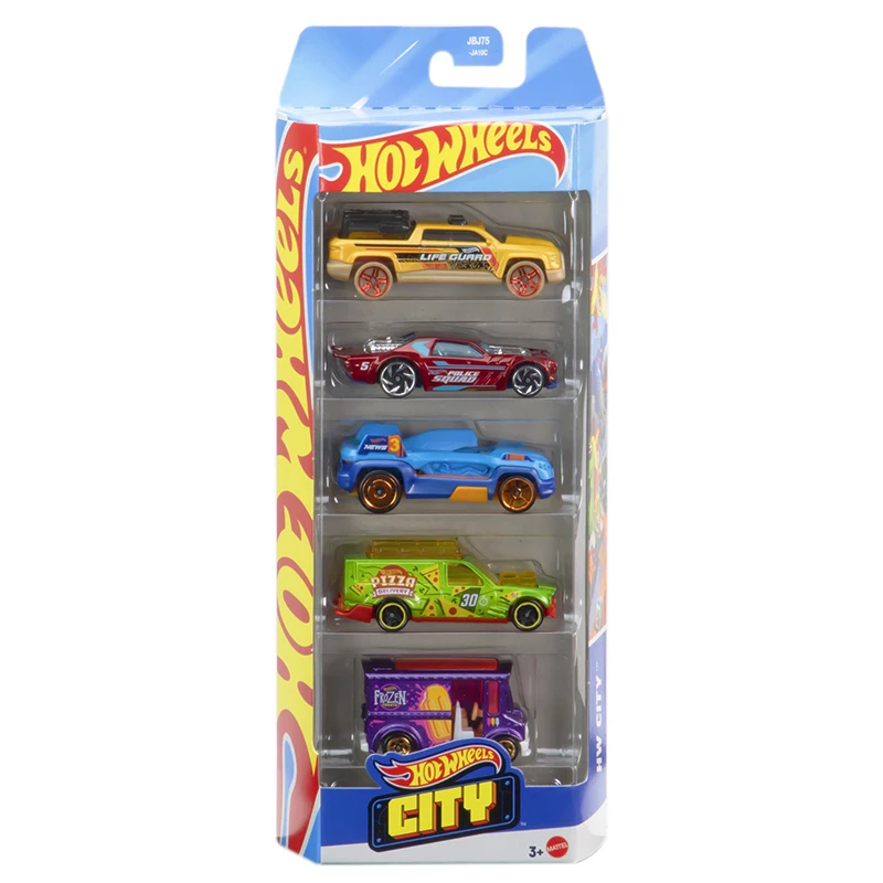 Hot Wheels 1806 5-Pack HW Getaways Track Builder Batman X-Raycers Street Beasts Series 1/64 Diecast Model Cars Toy JBJ78 HTV51