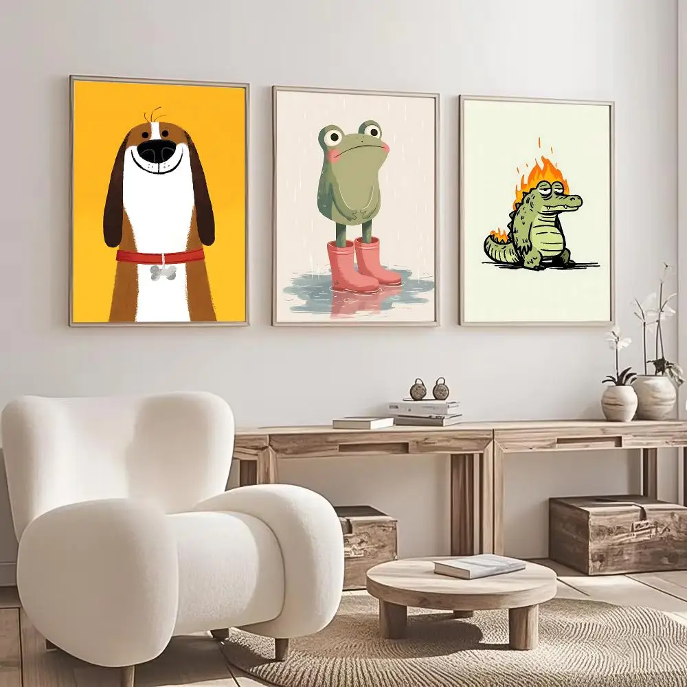Cute Animal Character Design Poster Wall Art Print, Interior Wall Decor, Home & Office Decoration,