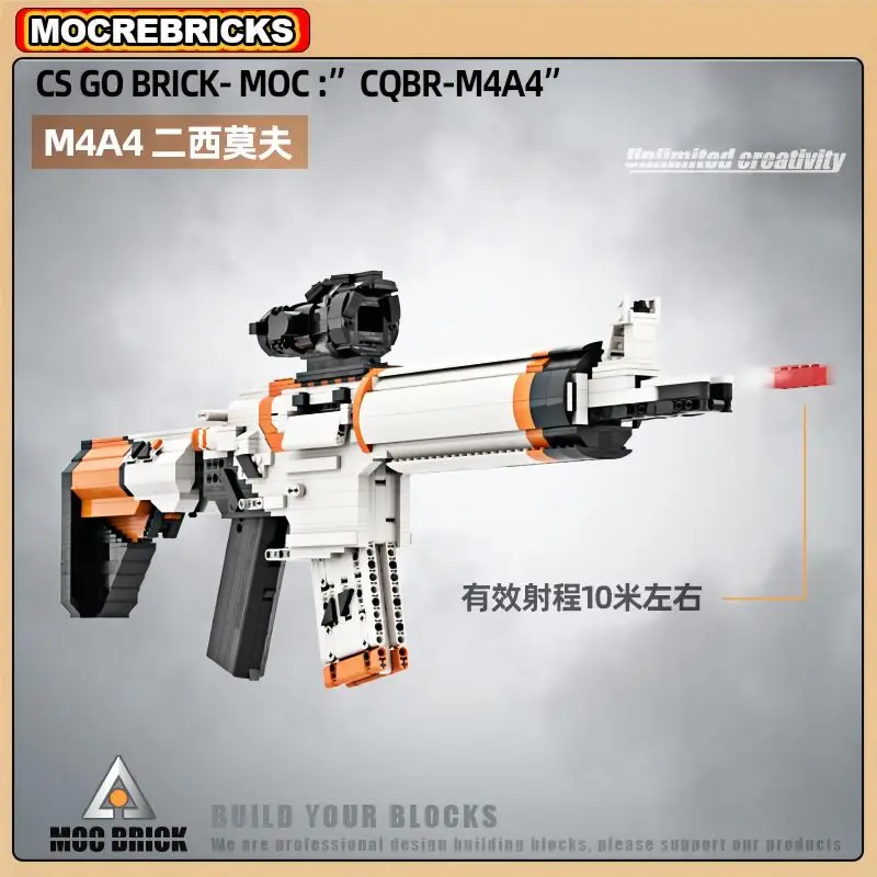 Zabawki techniczne Pistolet M4A4 Wojskowy karabin snajperski Model MOC Zestawy klocków do budowania Pistolet Broń Klocki Zabawki Prezenty świąteczne dla dzieci i dorosłych