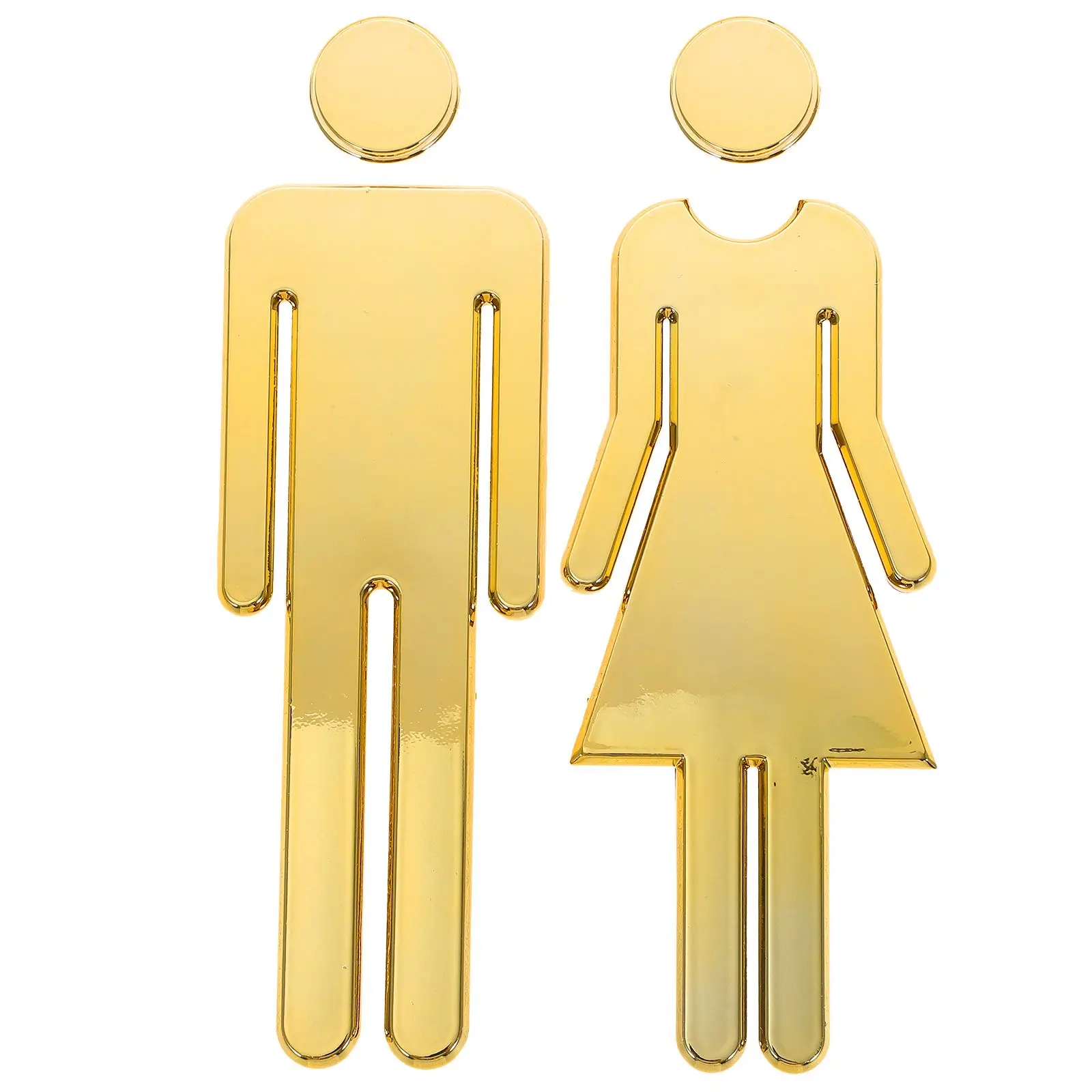 

12cm Stainless Steel Bathroom Signage Gender Signs Restroom Symbols Unisex Decor Male Female Toilet Plate