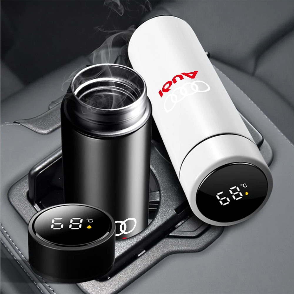 1pc Thermos Bottle Smart Cup With Temperature Display 304 Stainless Steel Vacuum Insulated Intelligent Cup For Audi S Line A1 A2