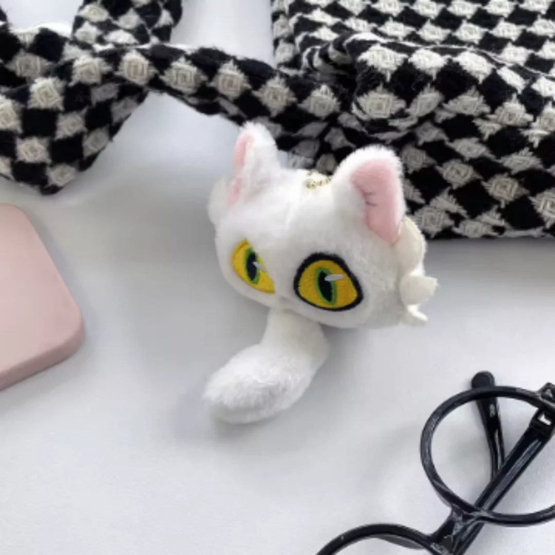 부드러운 솜 인형 귀여운 고양이 열쇠고리 창의적인 펜던트 맞춤형 학교 가방 펜던트 장신구