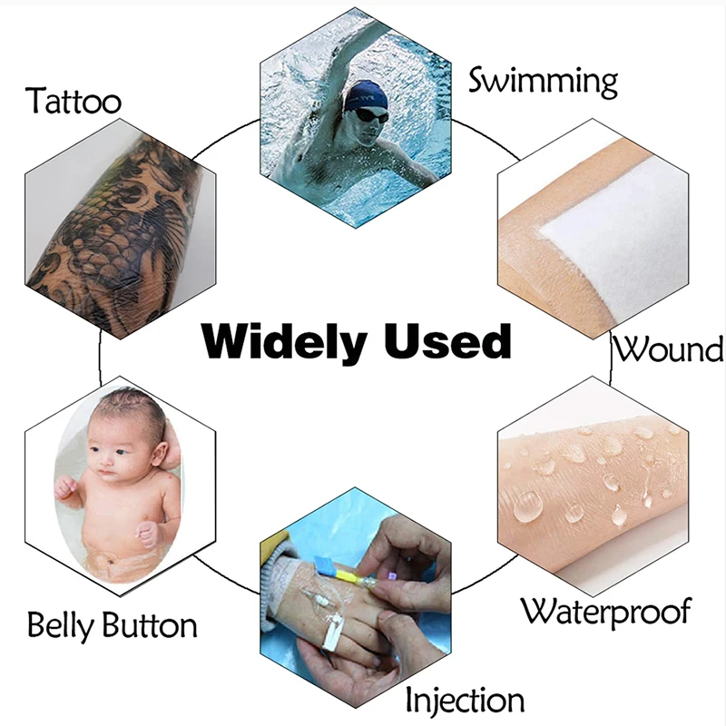 Waterproof PU Film for Tattoo Aftercare Protective Skin Healing Bandages PU Tape Medicinal Wound Dressing Medical Adhesive Tape