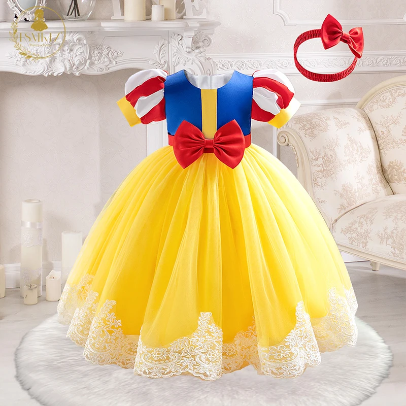 Snow White Baby Girls Party Dress Carnival Halloween Christmas Princess Ball Gown Wedding Birthday Kids Clothes Cosplay Costumes