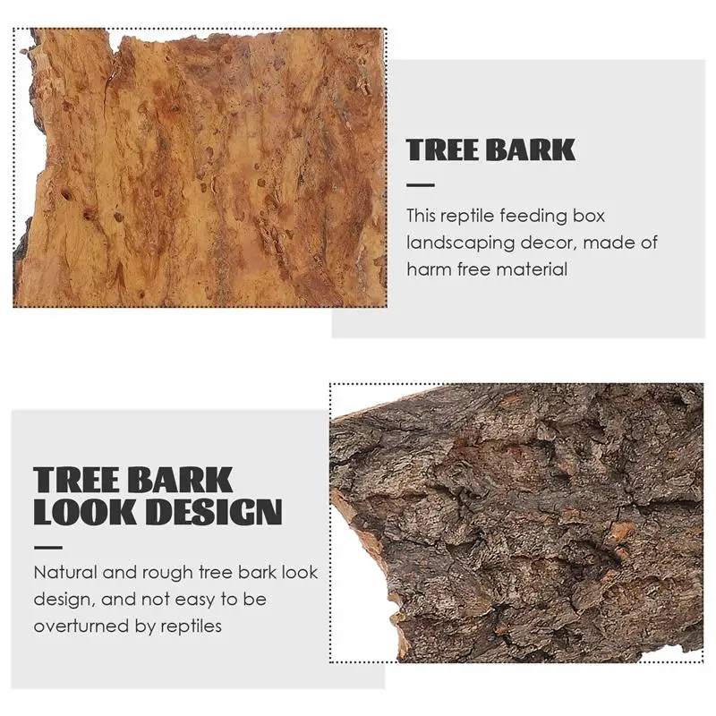 4Pcs Natural Cork Bark Flat Reptile Terrarium Background Decoration For Water Tank Pet Reptile Bark Climbing Tree Bark Decor