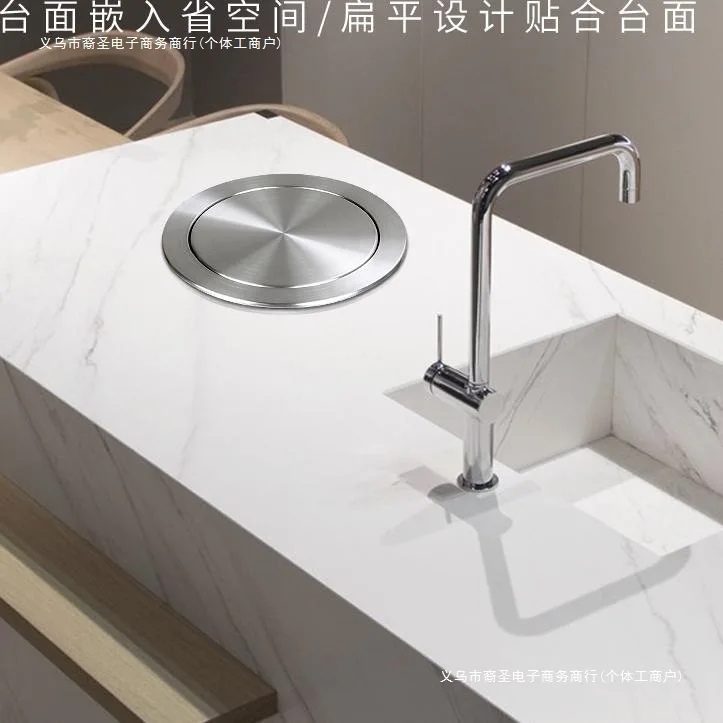 Countertop recessed stainless steel trash can lid trash can flap lid single buy shake lid bathroom sink no