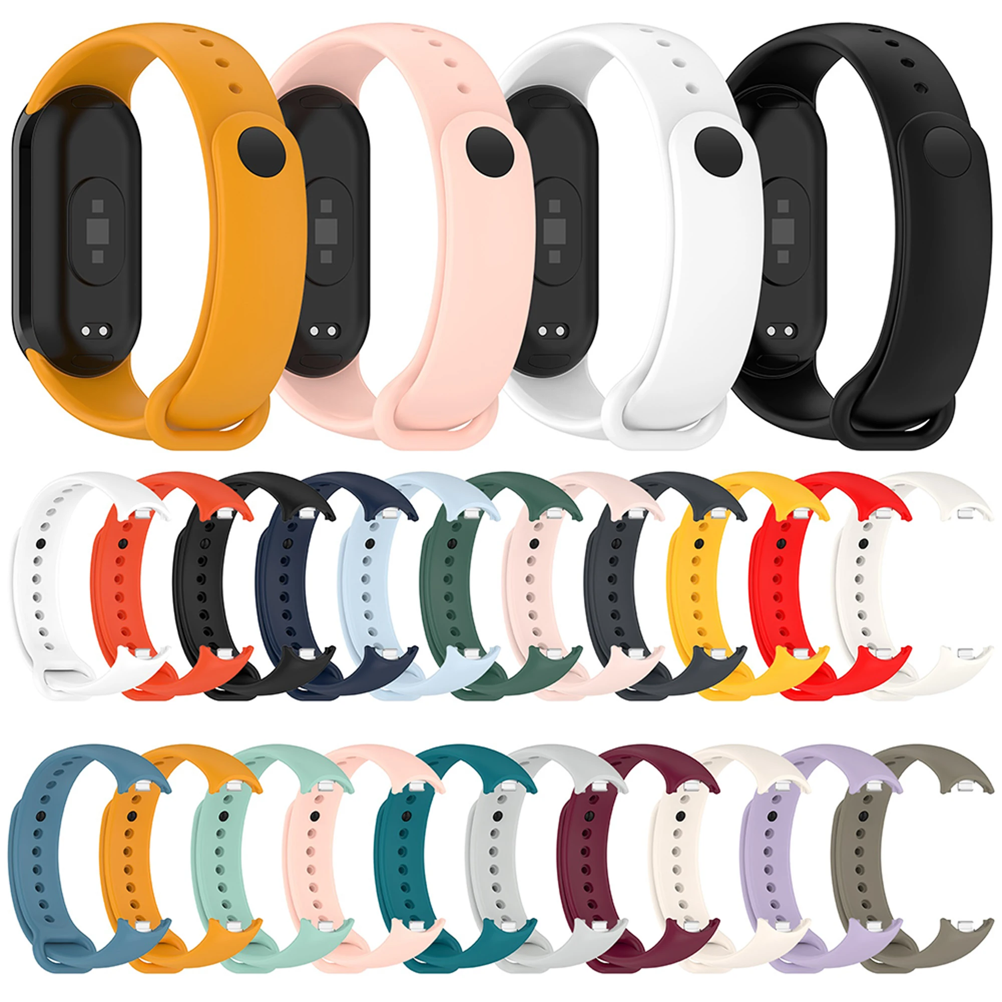 Silicone Strap For Xiaomi Mi Band 9 8 Sport Smart Watch Wrist Bracelet Original Band9 Band8 NFC WristBand Accessories Case Strap