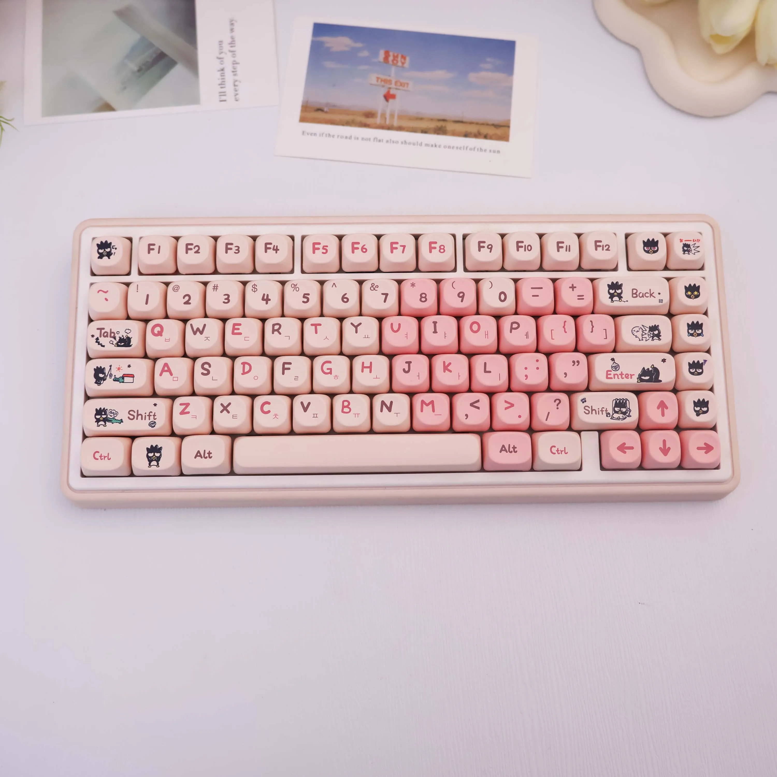 133 Keys Cute Penguin PBT Keycaps MOA Profile Korean Dye-Sub MX Switch Mechanical Keyboard 61 68 87 96 104 108
