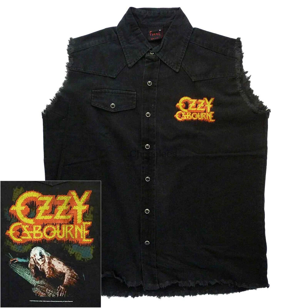 Ozzy Osbourne Bark At The Moon Sleeveless Work Shirt Official M L XL XXL New