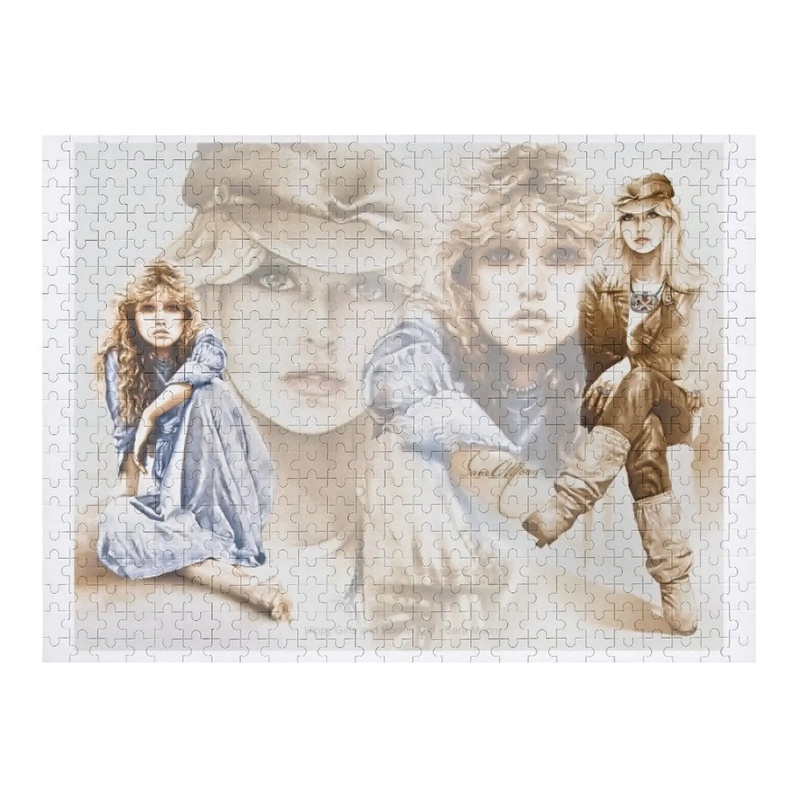 

Hippy Girl & Rocker Girl Composite Jigsaw Puzzle Jigsaw Pieces Adults Wood Name Puzzle